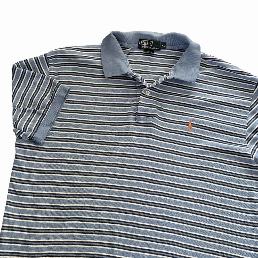 Vintage Ralph Lauren Polo Golf Striped Preppy Rugby Shirt‎ XL 90's Classic